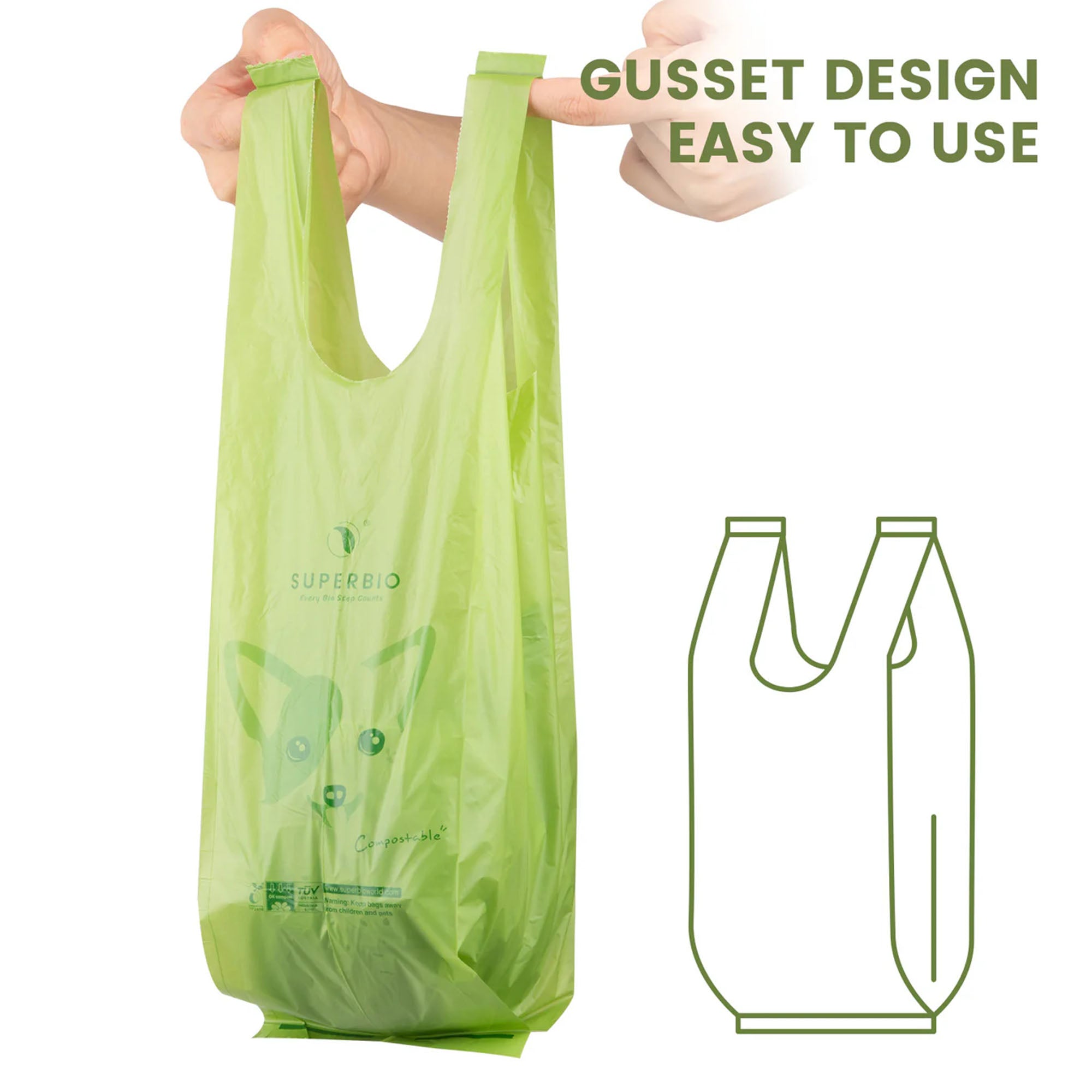 Compostable Handle-Tie Doggie Pickup Bags
