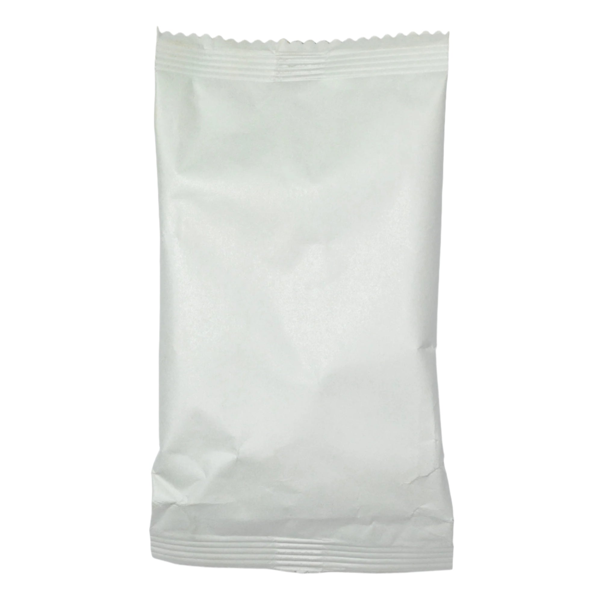 A compostable pouch used to hold 62 Huppy toothpaste tablet refills.
