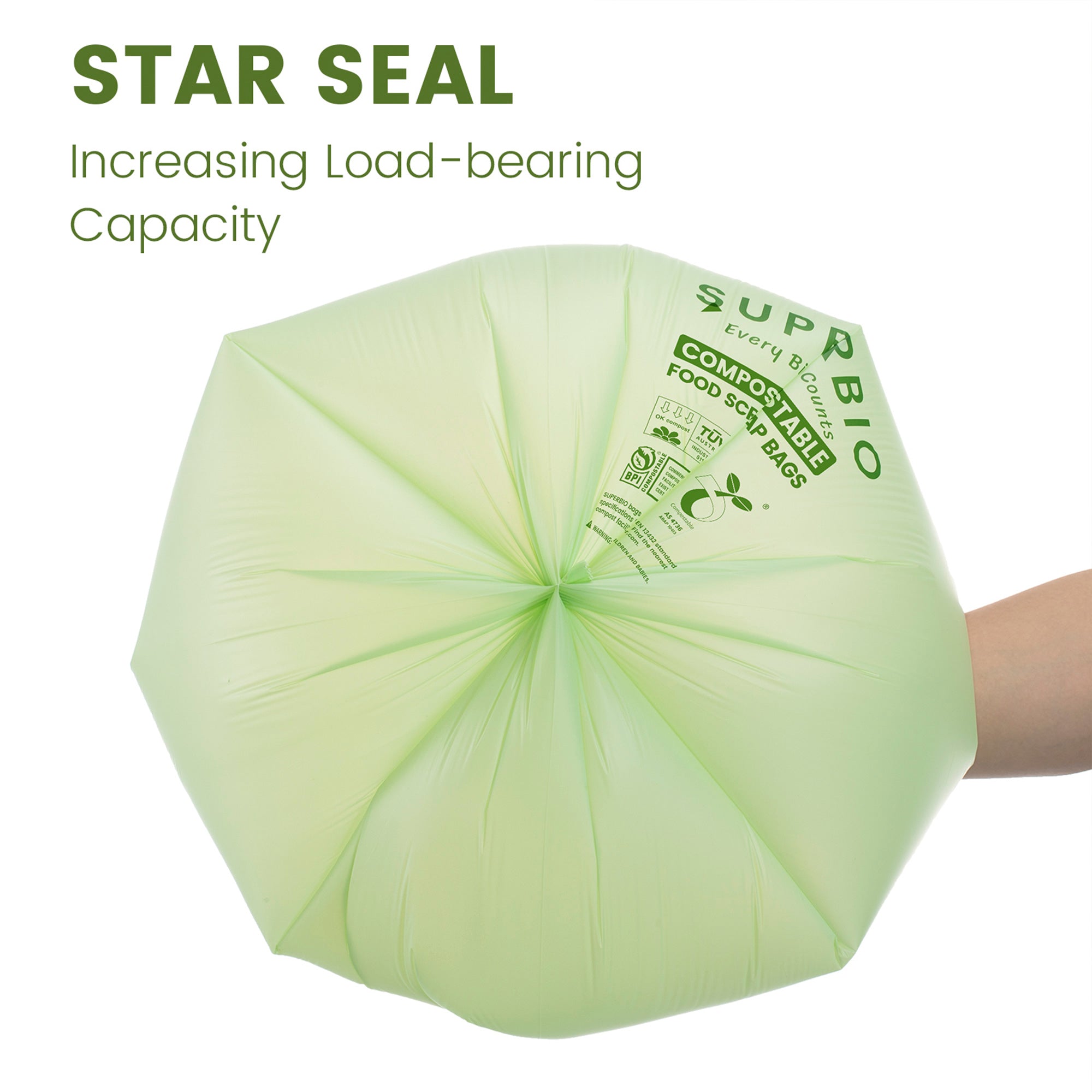 Compostable Garbage Bags, 2.6 Gallon