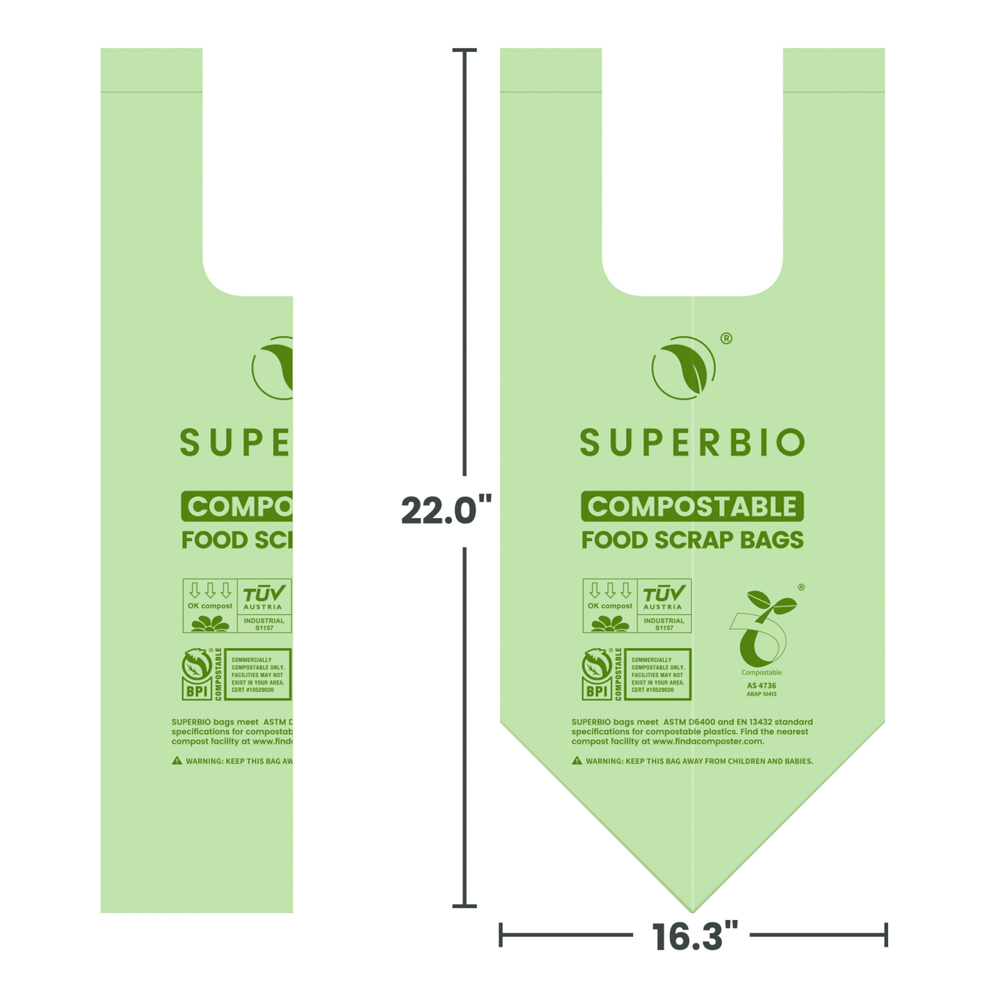 Compostable Garbage Bags, 2.6 Gallon