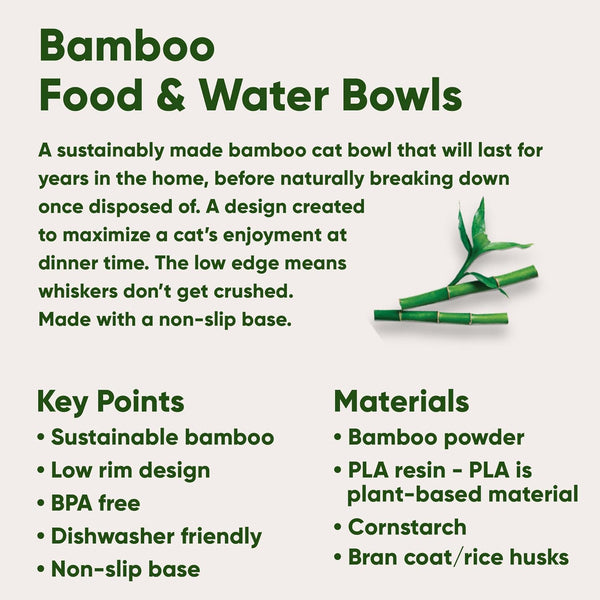 Bamboo Cat Bowls - 2 Colors | Free the Ocean