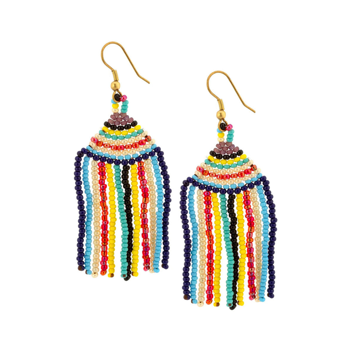 Brilliant Fringe Beaded Earrings