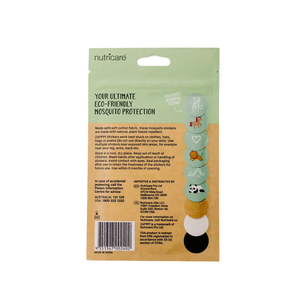 Plant-based Mosquito Repellent Stickers