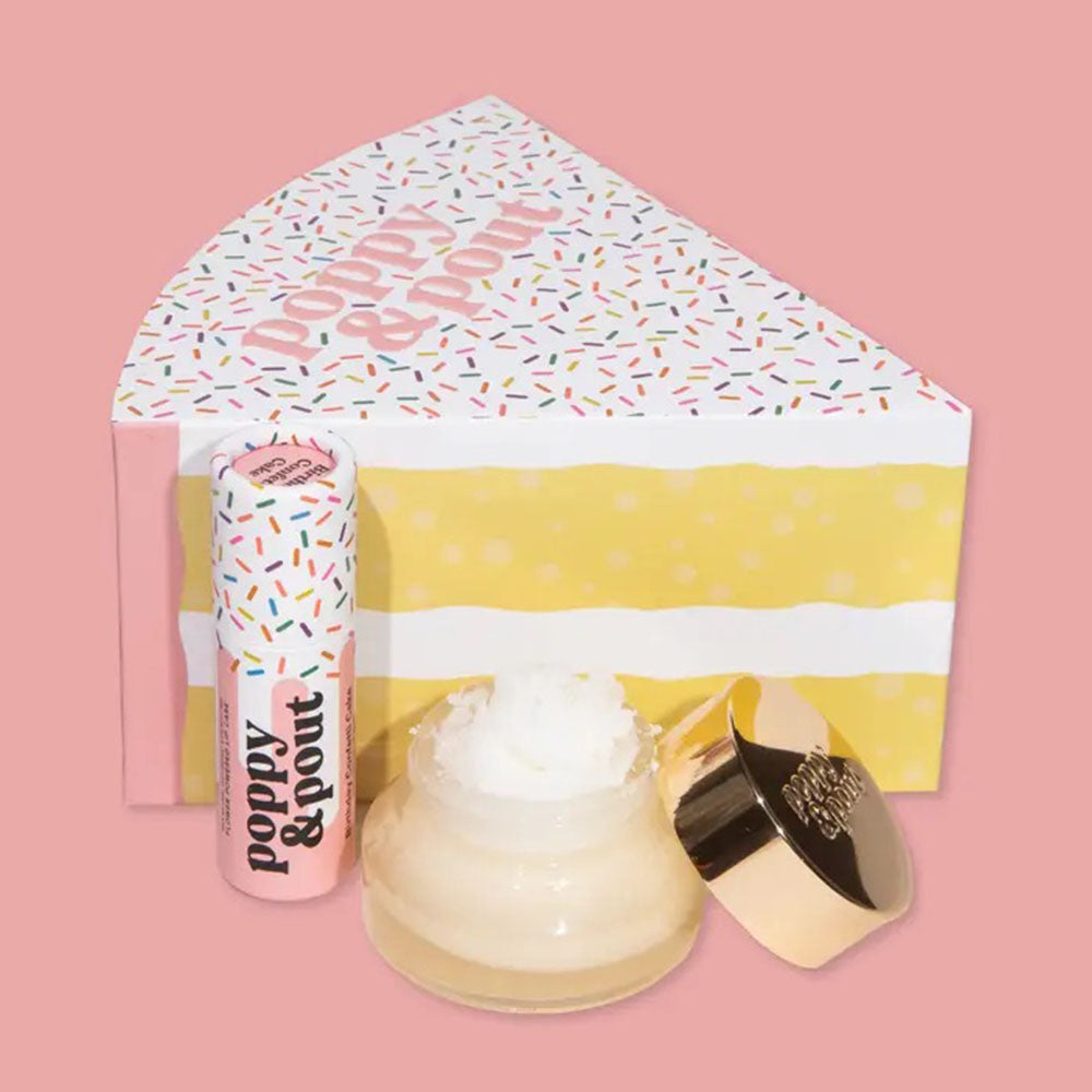 Product set with a jar, bottle, and packaging on a pink background