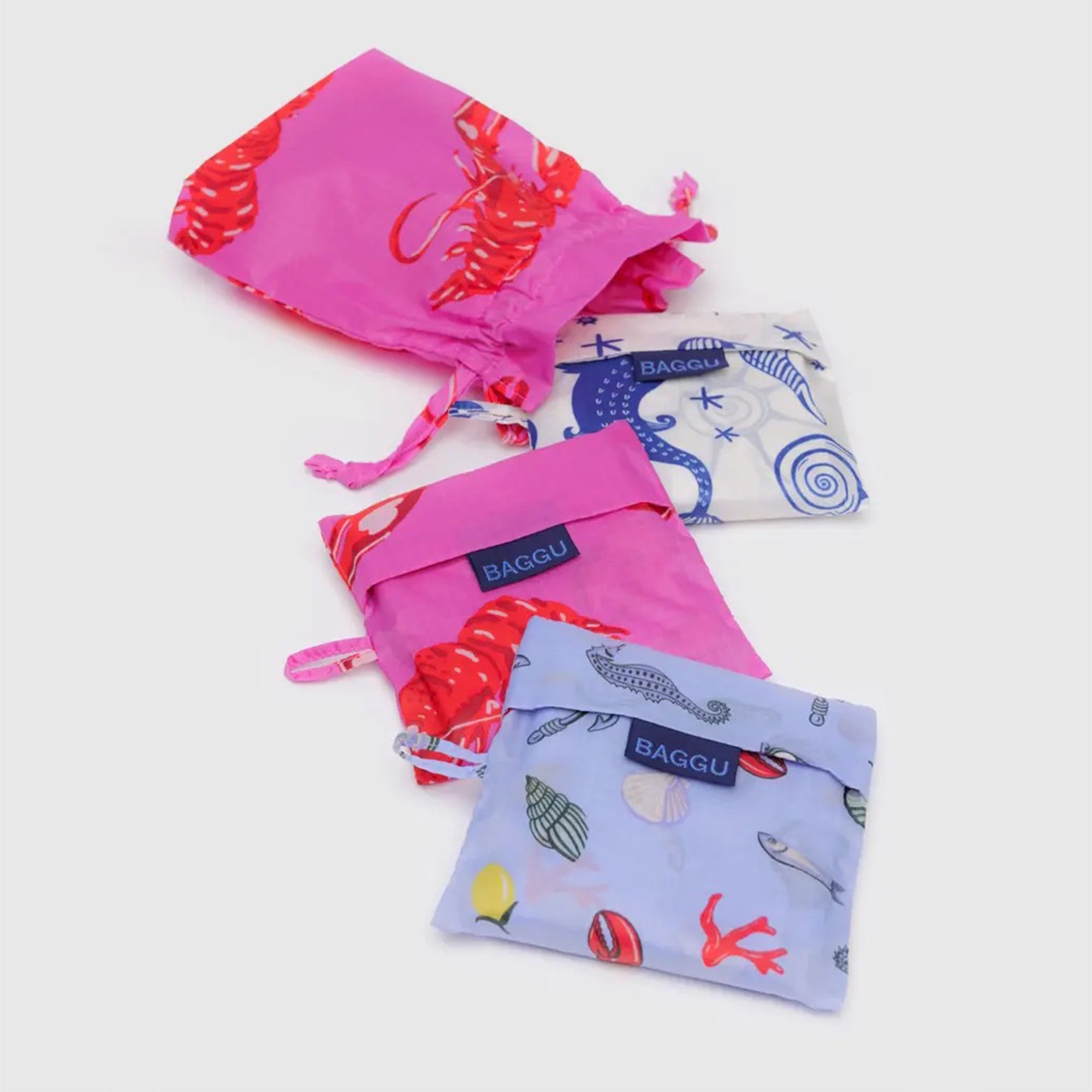 BAGGU Unique Reusable Bags - Set of 3