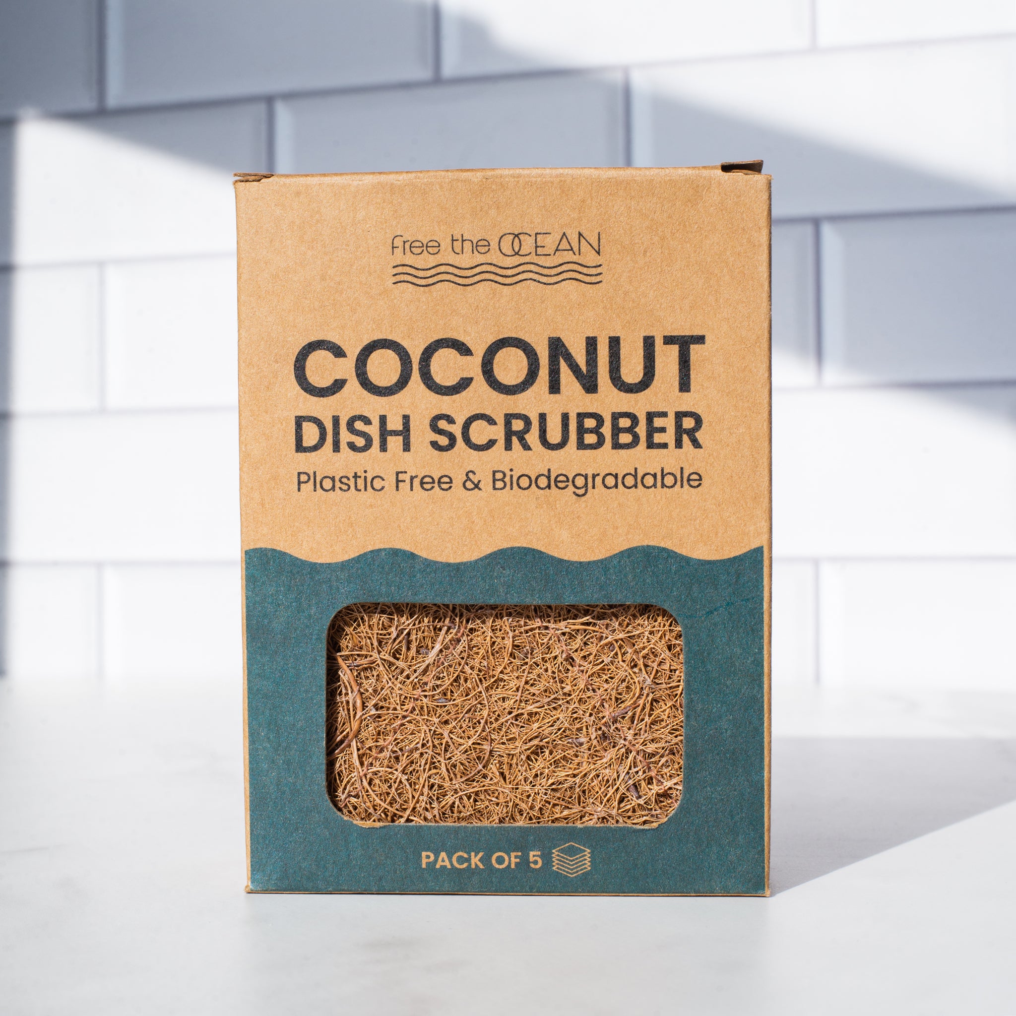 3-pack Coconut Fiber Kitchen Scrubbers - Light brown - Home All