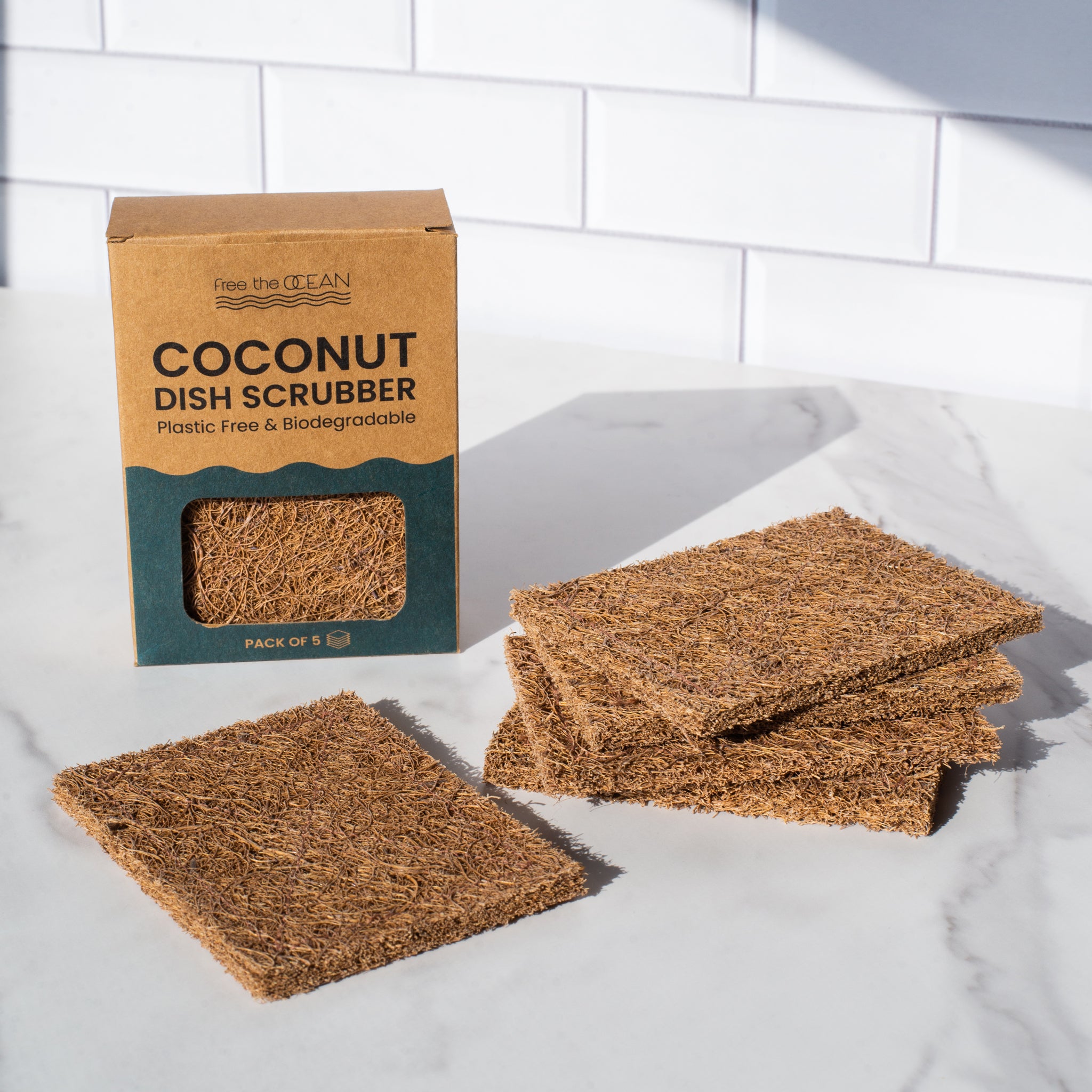 Eco Friendly Dish Scrubber | Coconut Dish Scour Pads | Free The Ocean