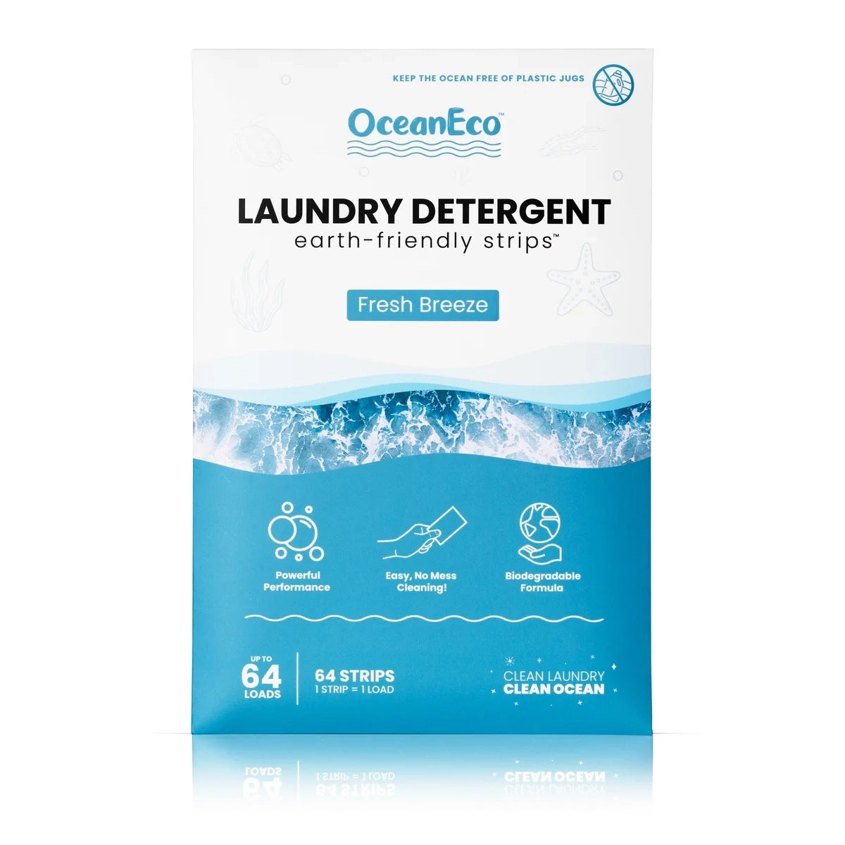 OceanEco Earth-Friendly Laundry Detergent Strips - 64 Loads