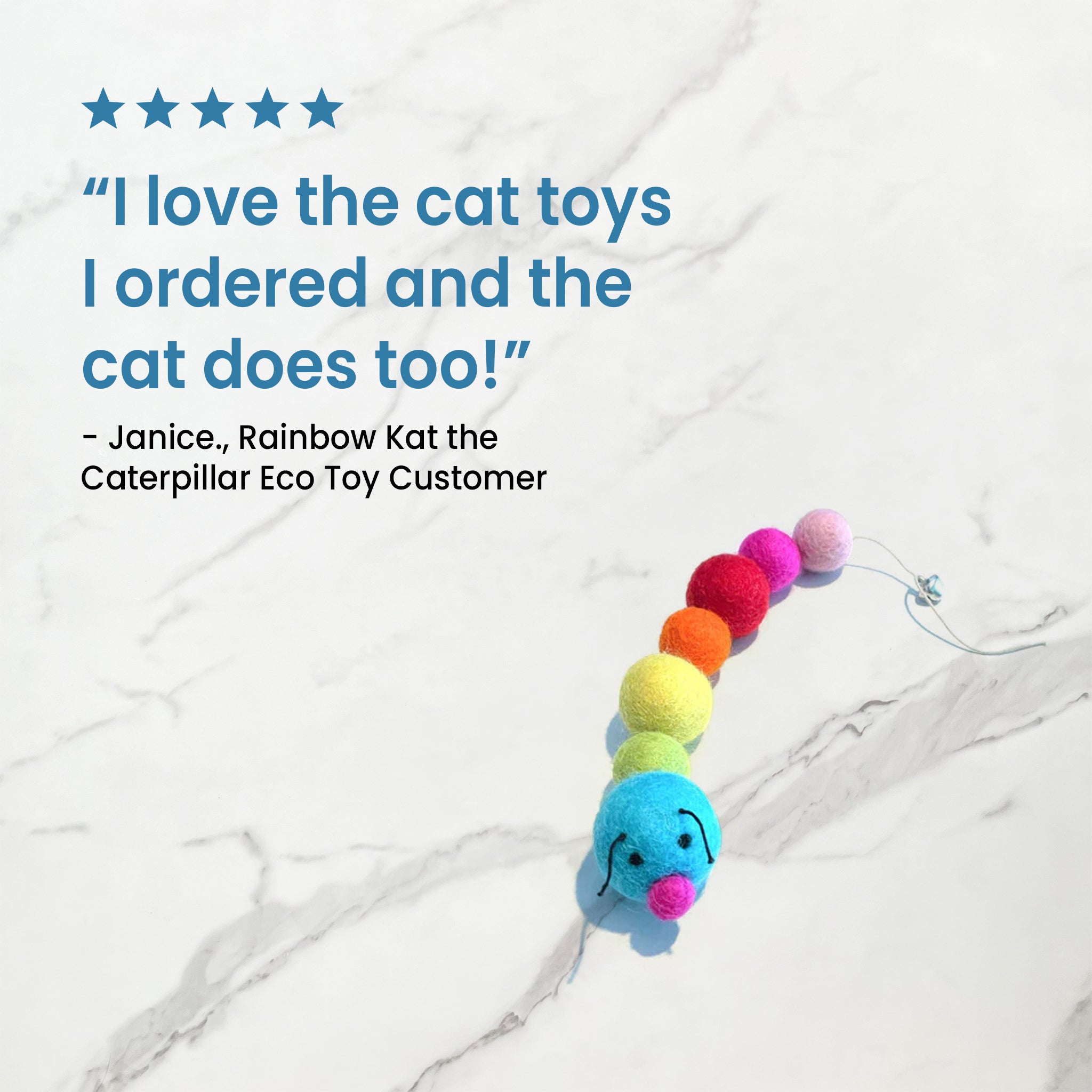 Rainbow Kat the Caterpillar Eco-friendly Cat Toy | Free the Ocean | the Ocean