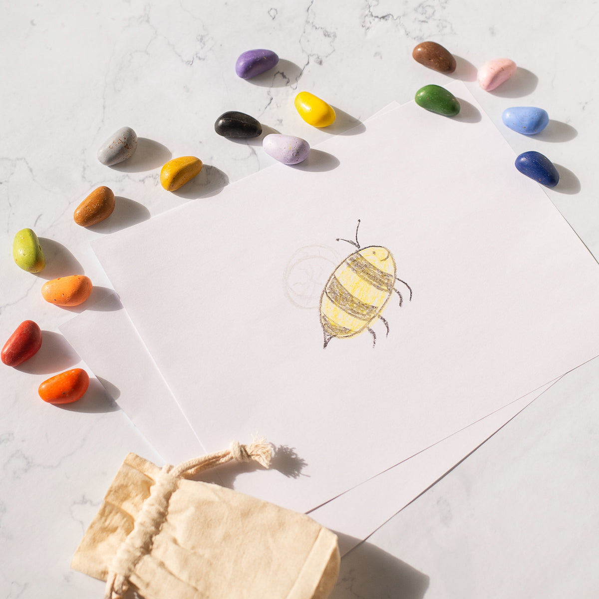 5-Piece Textured Organic Beeswax Ocean Rock Crayons – Smilogy
