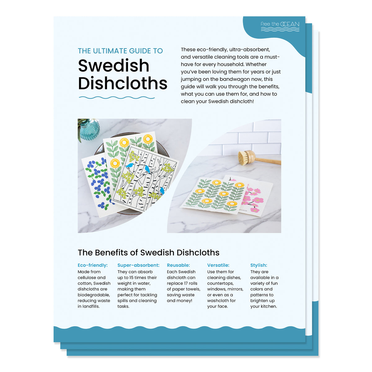 Best Reusable Swedish Dishcloths | Free The Ocean Snowy Cabin