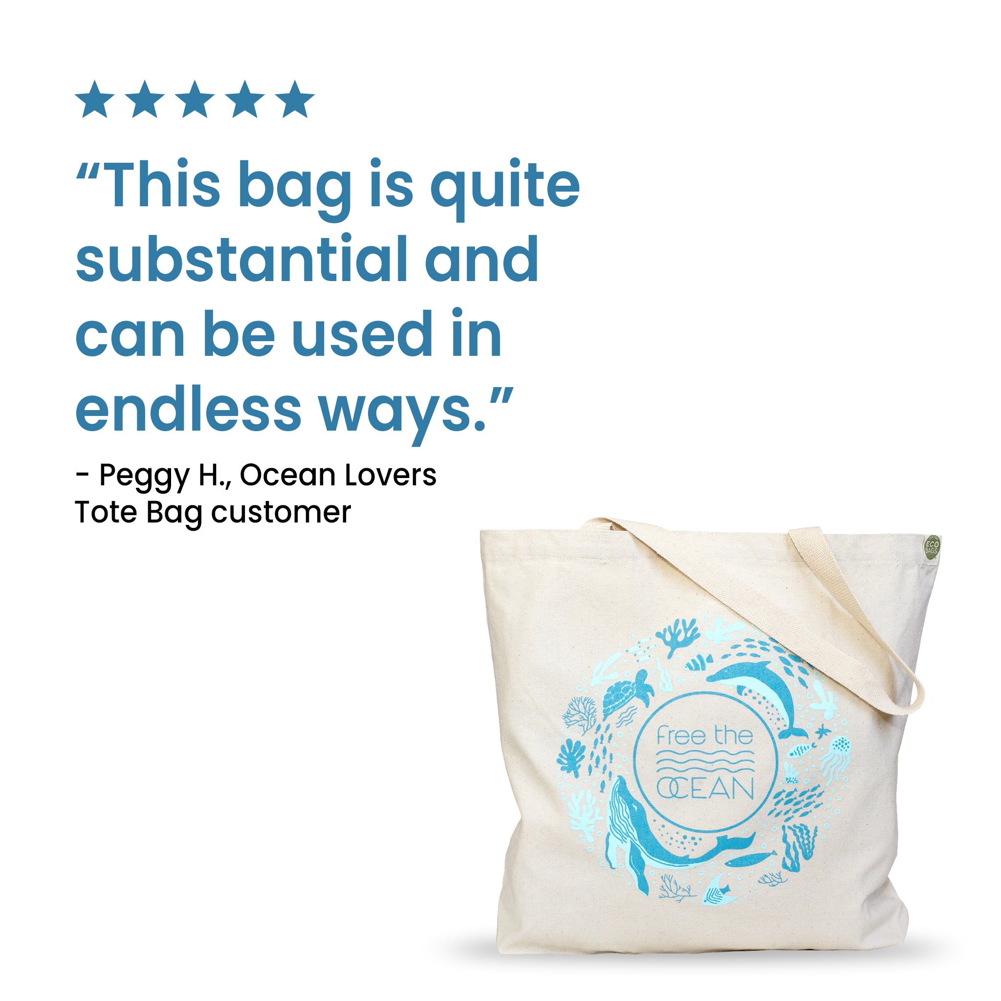 Ocean Lovers Custom Reusable Tote Bag | Free The Ocean